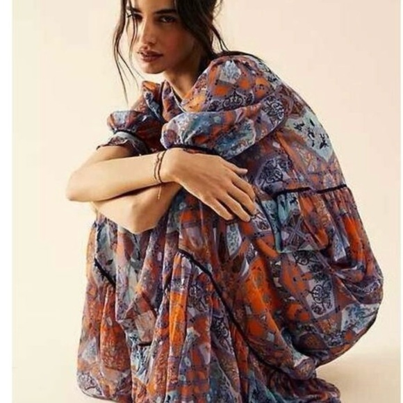 Free People Cassis Printed Chiffon Maxi Dress - Picture 3 of 7